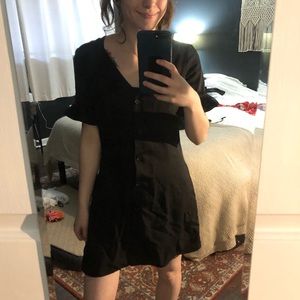Zara Black Button Dress